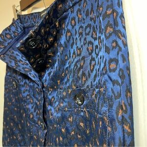 Cobalt Animal Print Pencil Skirt